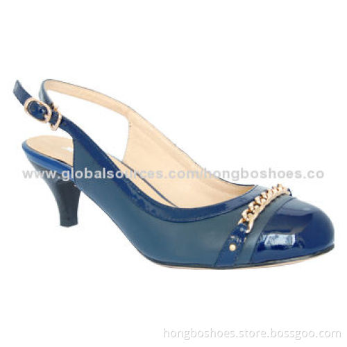 Female High-heeled Shoe/Dress Accessories, Round Toe, Genuine Leather Upper, Rubber Outsole